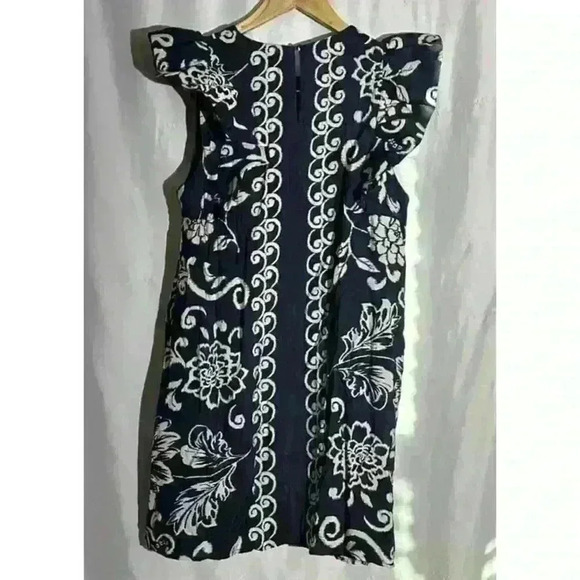 TCEC Barba Sleeveless Ruffle Dress Multi Colored Sheath Size Medium - Picture 9 of 9